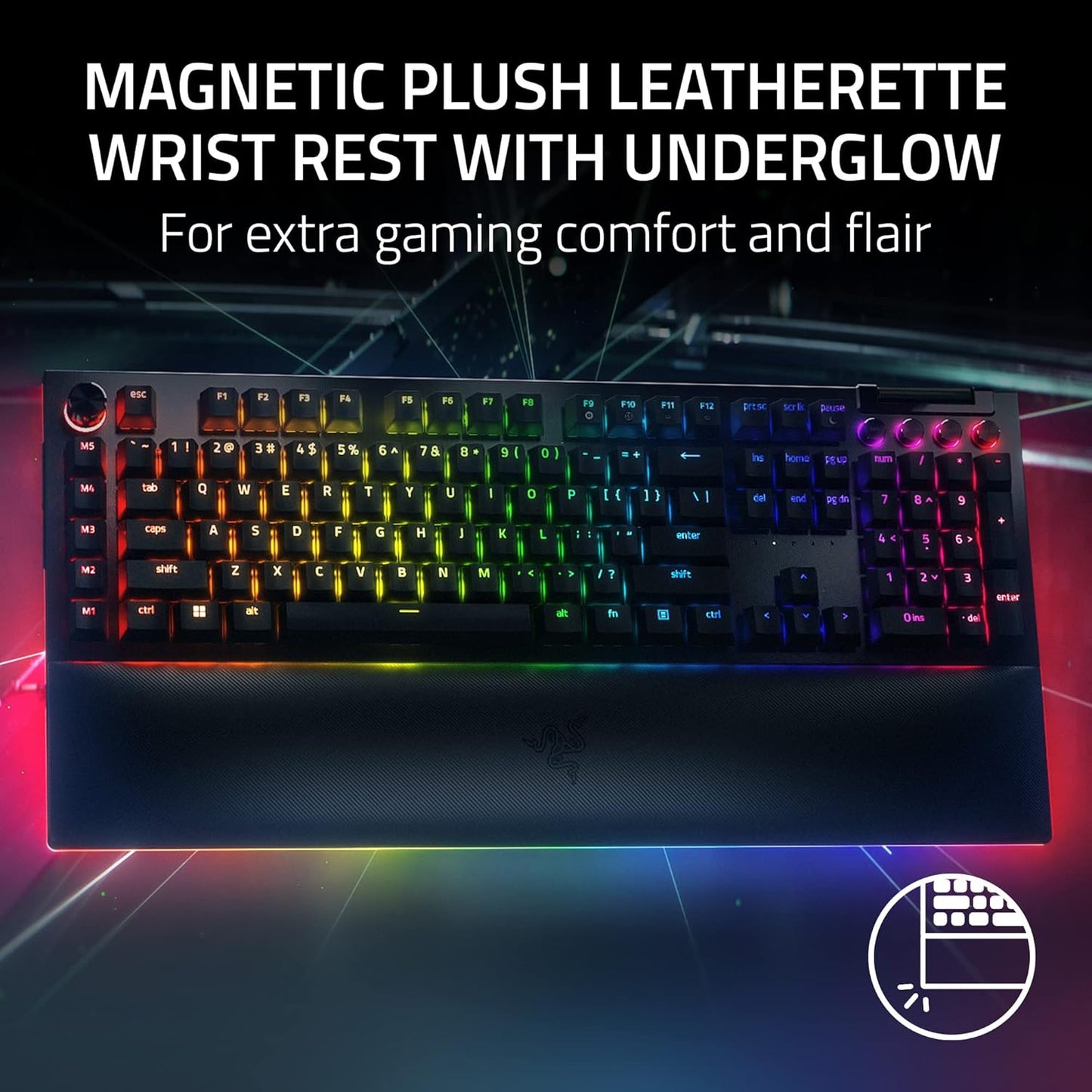 Razer BlackWidow V4 Pro Green Switch - Wired Full-Size Gaming Keyboard
