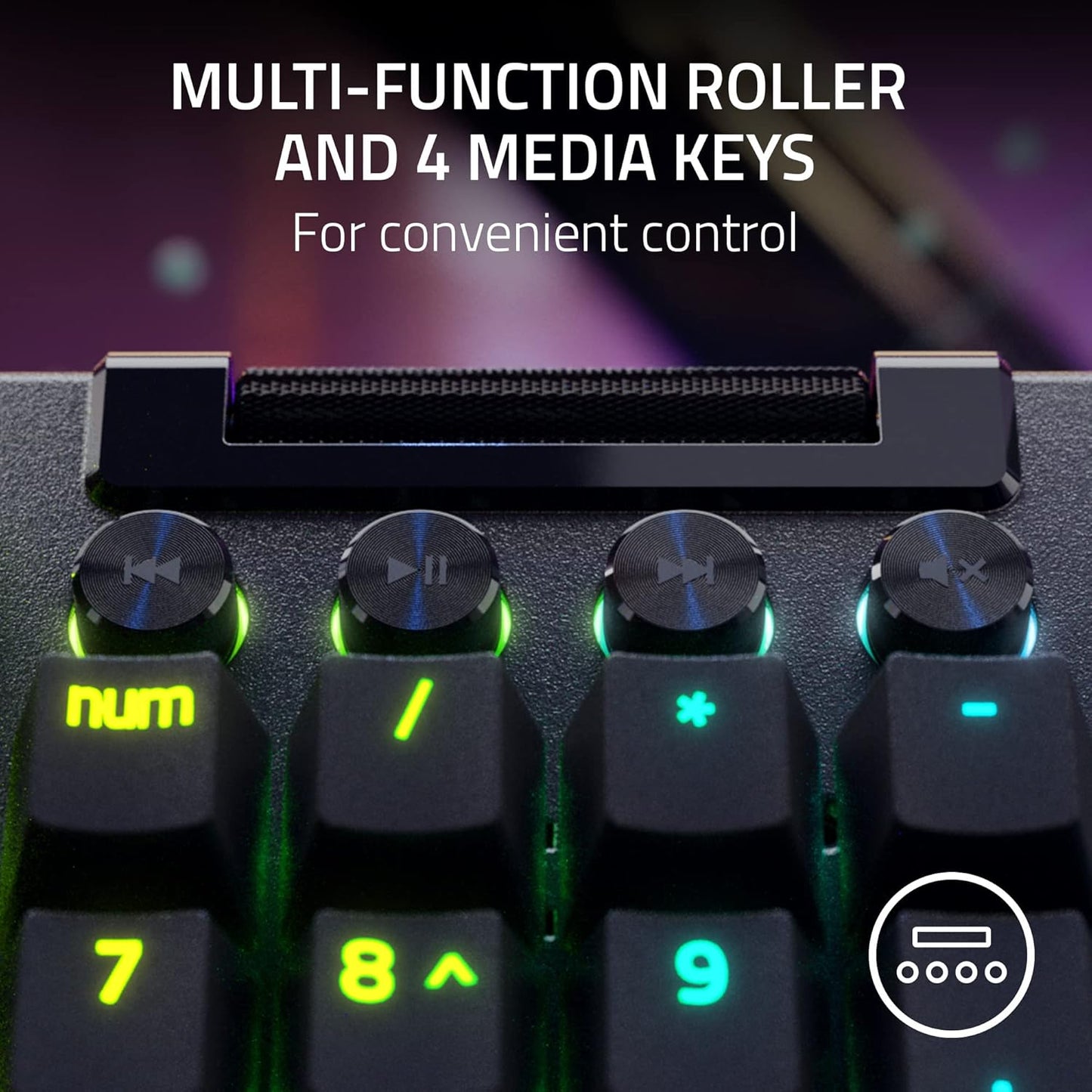 Razer BlackWidow V4 Pro Green Switch - Wired Full-Size Gaming Keyboard