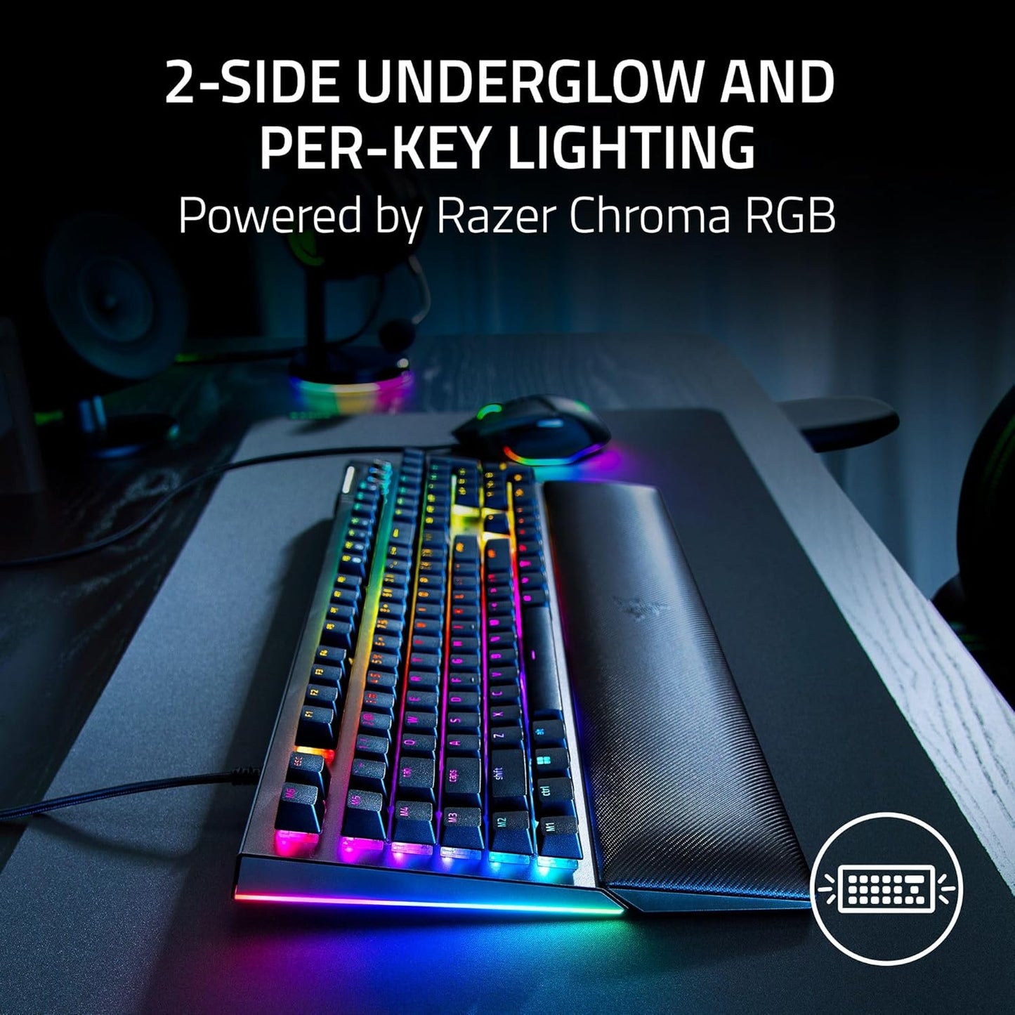 Razer BlackWidow V4 Green Switch - Wired Full-Size Mechanical Gaming Keyboard