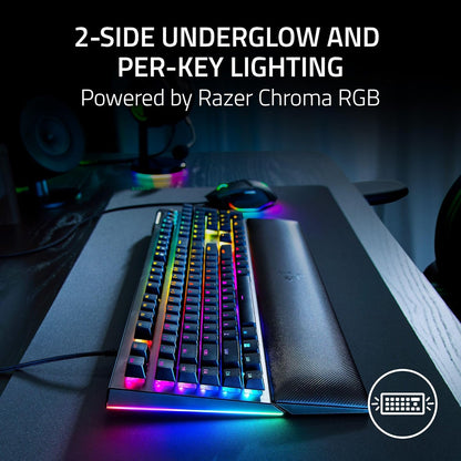 Razer BlackWidow V4 Green Switch - Wired Full-Size Mechanical Gaming Keyboard