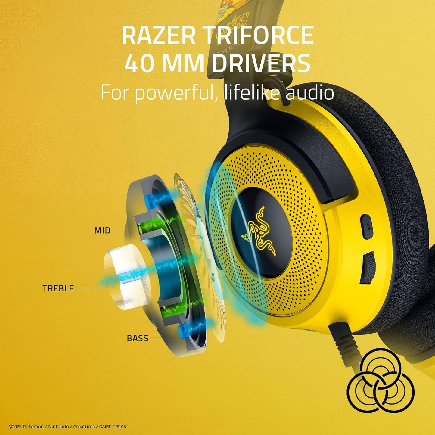 Razer Kraken V4 X Pokémon Kanto Starters Edition - Wired Gaming Headset