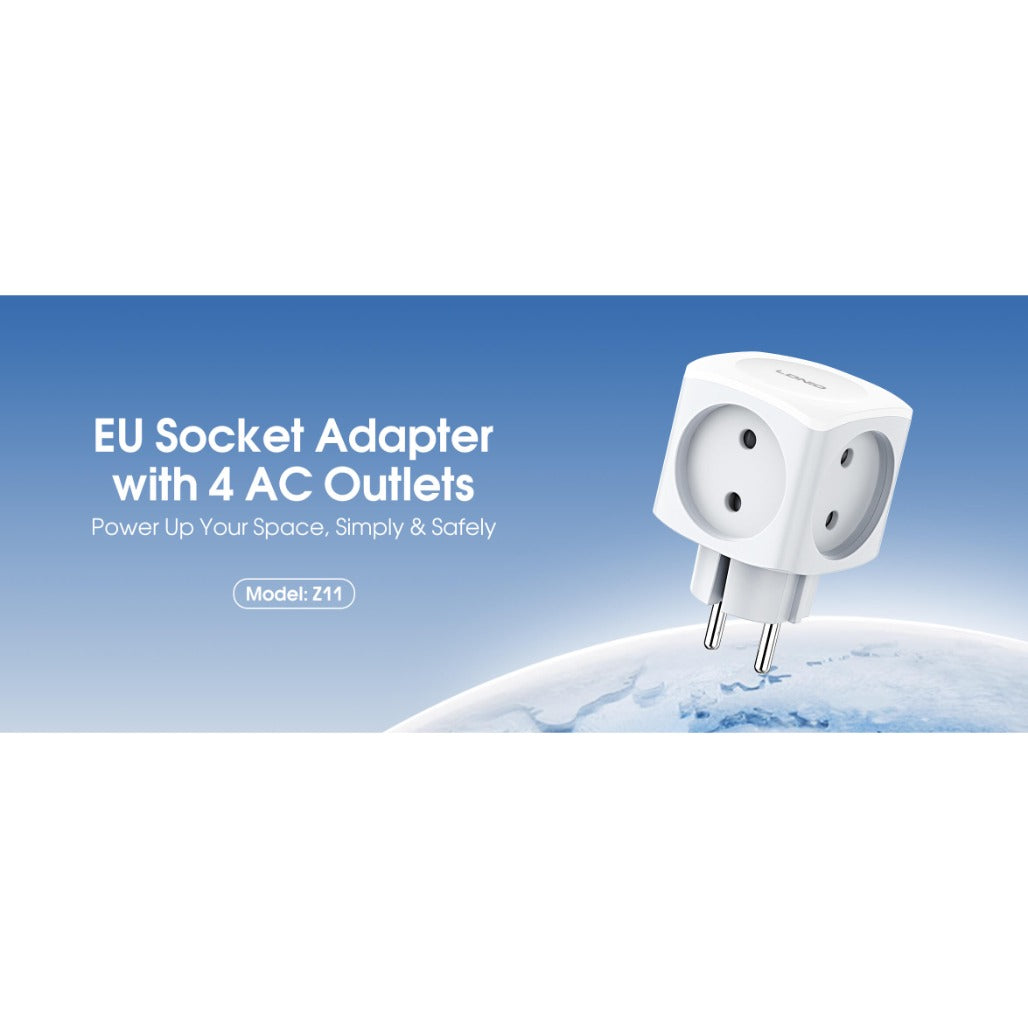 LDNIO Z11 EU Socket Adapter with 4 AC Outlets - Z11