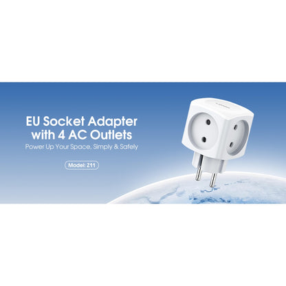 LDNIO Z11 EU Socket Adapter with 4 AC Outlets - Z11