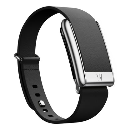 WHOOP LeatherLuxe Tapered Band - 5.0 - Small - Black with Titanium