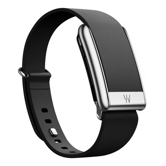 WHOOP LeatherLuxe Tapered Band - 5.0 - Small - Black with Titanium
