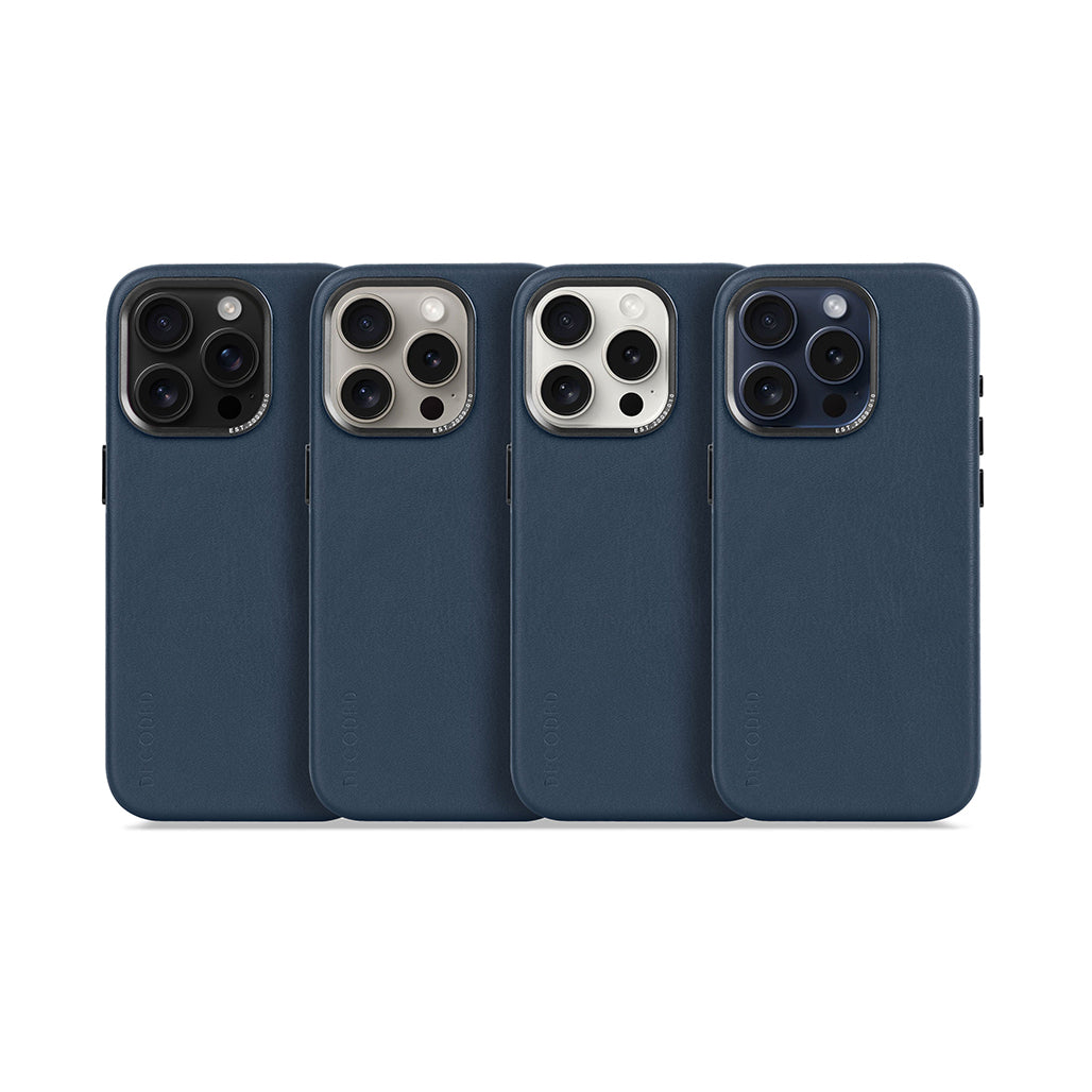 Decoded Leather Case for iPhone 17/16/15 Series - Navy