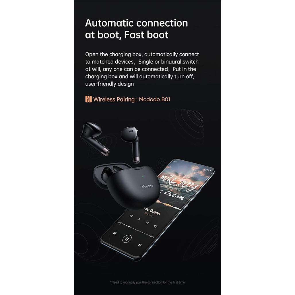 Mcdodo HP-8031 TWS Wireless Earbuds Lite – Bluetooth 5.3 with Charging Case