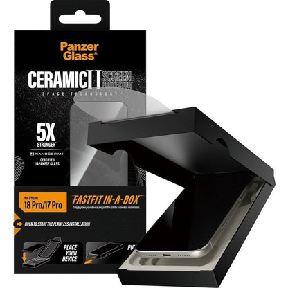 PanzerGlass Ceramic Screen Protector for iPhone 18 Pro/18 Pro Max w. FASTFIT IN-A-BOX