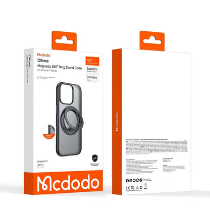 Mcdodo iPhone 17 Series Case with Magnetic 360° Ring Stand and Capture Button