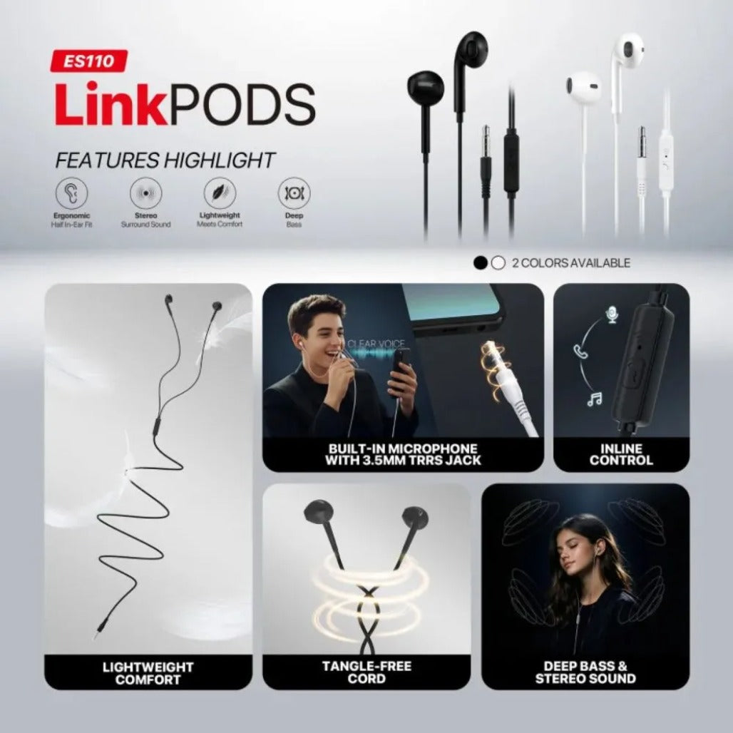 Fantech ES110 LinkPods Wired In-Ear Headphones