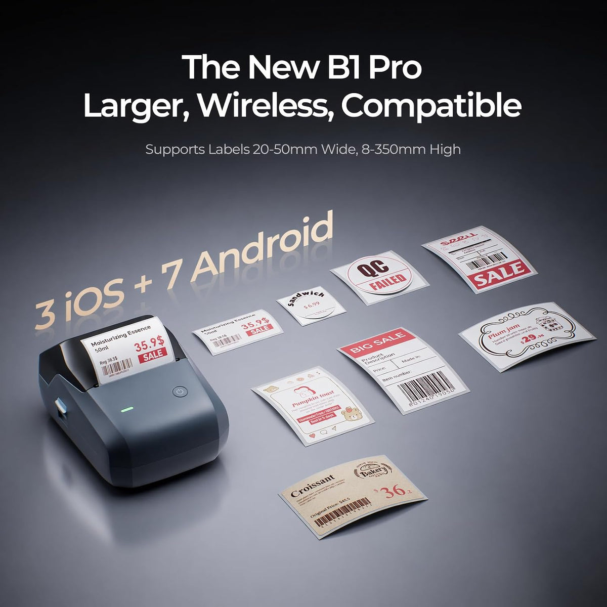 NIIMBOT B1 Pro Label Maker, 300DPI HD Sticker Printer for Photo
