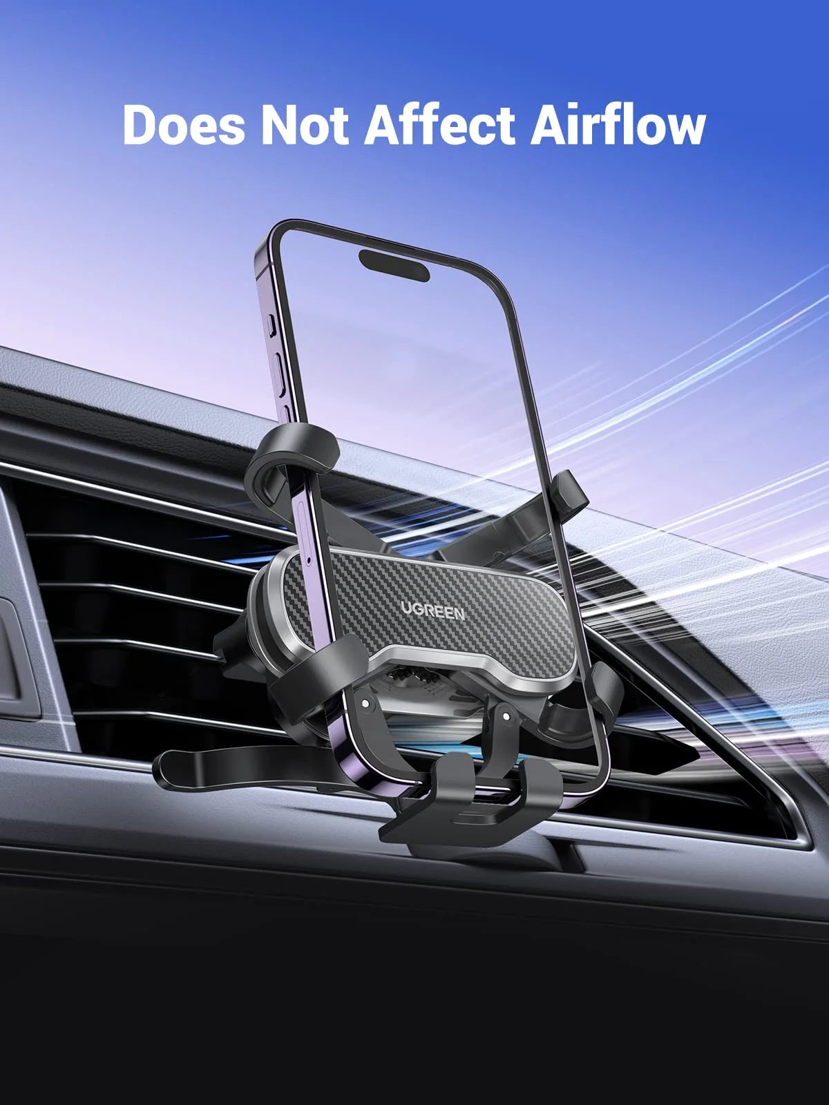 UGREEN Retractable Air Vent Gravity Cell Phone Holder Cradle with Hook - 80871