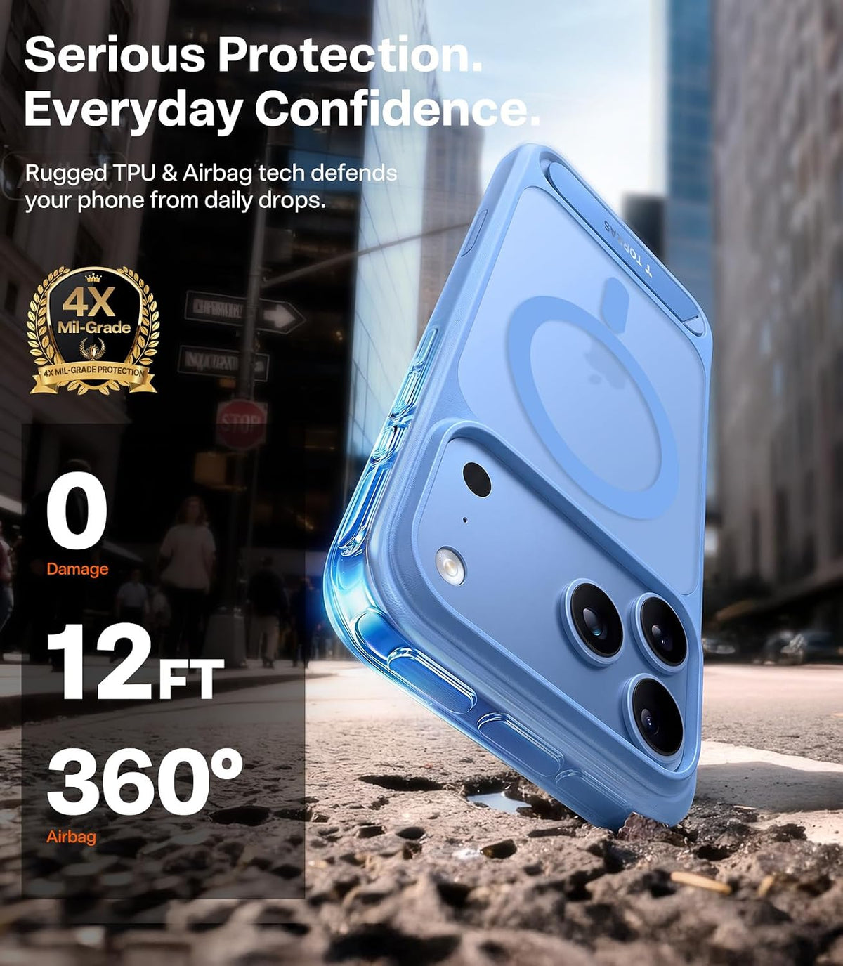 TORRAS Ostand L1 for iPhone 18 Pro/Pro Max Case - Blue