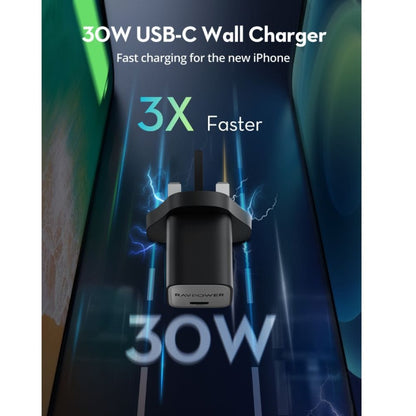 RAVPower 30W GaN Tech PD USB-C Wall Charger EU Plug - RP-PC1056