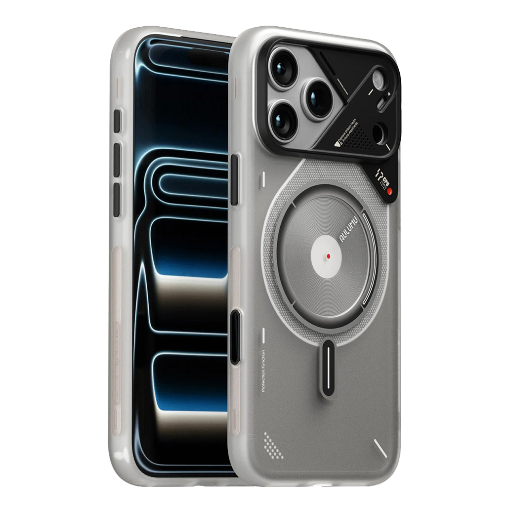 Aulumu A17 Frosted Case for iPhone 17 Pro / 17 Pro Max - Translucent Gray | Subtle Glow-in-the -Dark | MagSafe