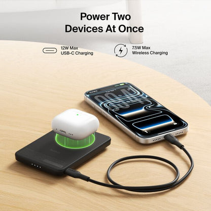 Belkin Slim Magnetic Power Bank 5K with Qi2 with Kickstand