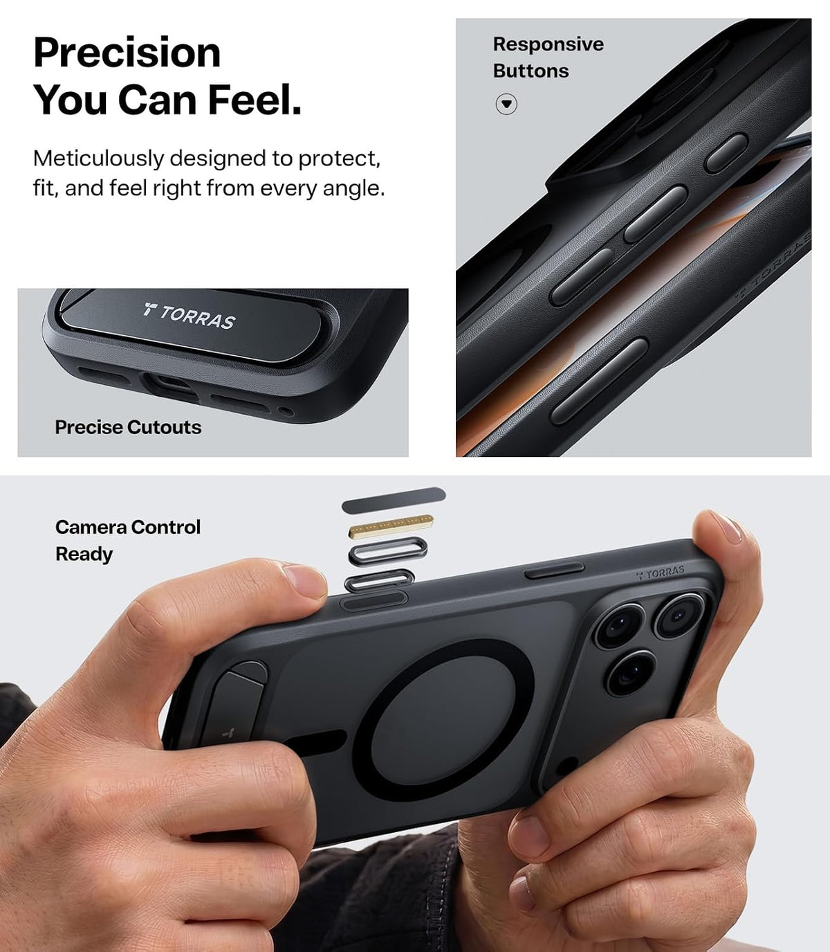 TORRAS Ostand L1 for iPhone 18 Pro/Pro Max Case - Black