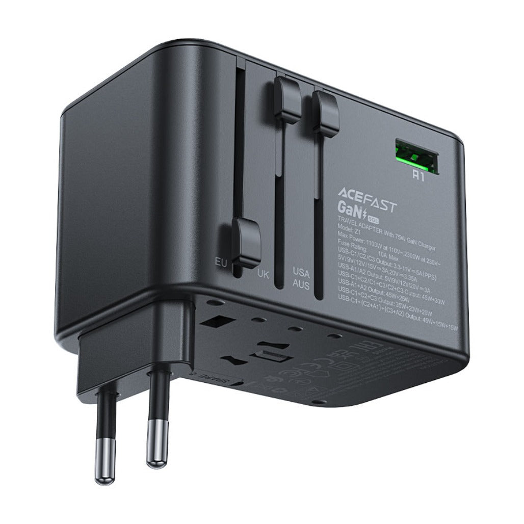Acefast Charging Adapter Z1 2300W + PD75W GaN (3xUSB-C+2xUSB-A)