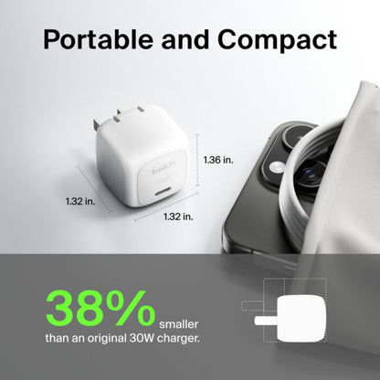 Belkin BoostCharge Compact USB-C Charger 30W + USB-C Cable