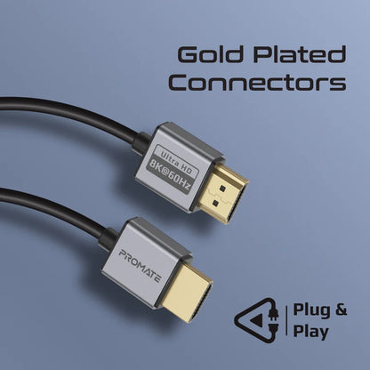 Promate Certified Ultra-High-Speed 8K@60Hz HDMI® Slim Flexible Cable