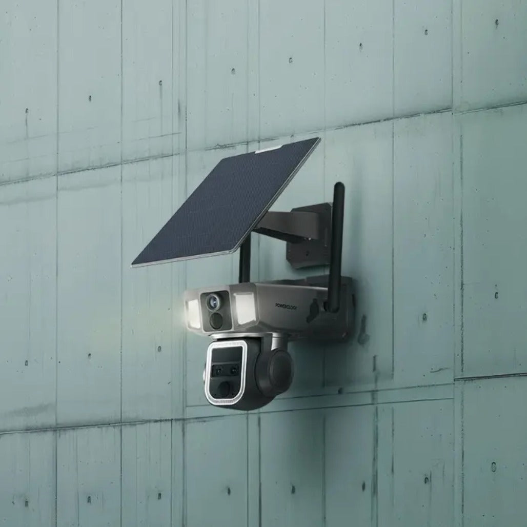 Powerology 4G/WiFi 360° Dual Lens Outdoor Camera - Black