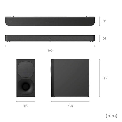 Sony HT-S400 2.1ch Soundbar with Powerful Wireless subwoofer S-Force PRO Front Surround Sound and Dolby Digital