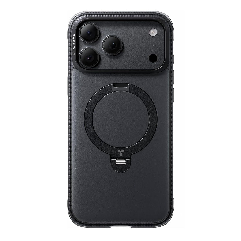 Torras Ostand Q3 Rugged for iPhone 18 Pro/18 Pro Max - Jet Black