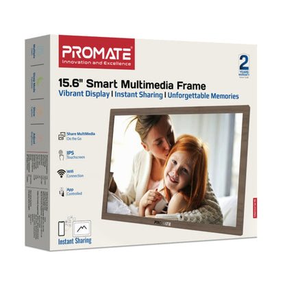 Promate 15.6" Vibrant Full HD Smart Multimedia Wi-Fi Digital Photo Frame - Black