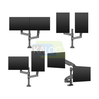 Kaloc DH200 STUDIO PRO Dual Monitor Arm, Gas Spring technology & USB Extension & Cable Management for 17 to 35 Inch Screens
