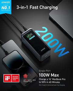 Anker Prime Power Bank (20K, 200W) – 200W Total Output, Dual USB-C Ports