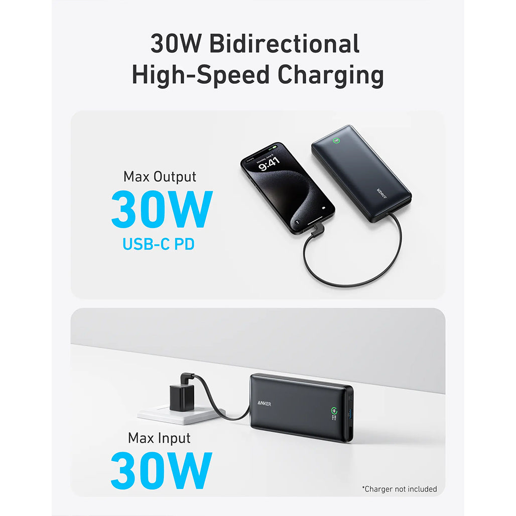 Anker Nano Power Bank 20000mAh 30W Built-In USB-C Cable - A1387H11