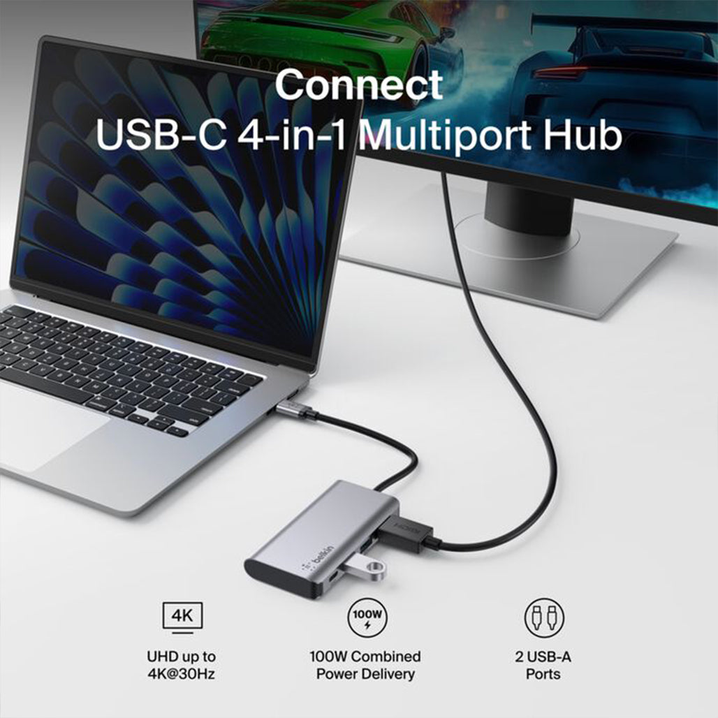 Belkin Connect USB-C 4-in-1 Multiport Adapter - AVC006BTSGY