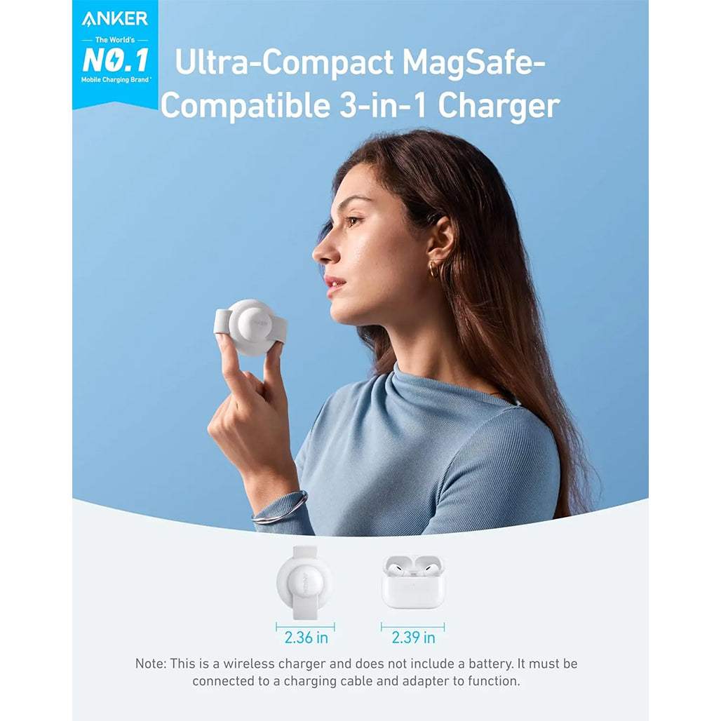 Anker MagGo 3-in-1 Foldable Charging Pad – 15W Qi2 Wireless Charger