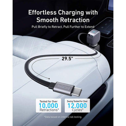 Anker Nano 75W USB-C Car Charger with Built-In Retractable Cable