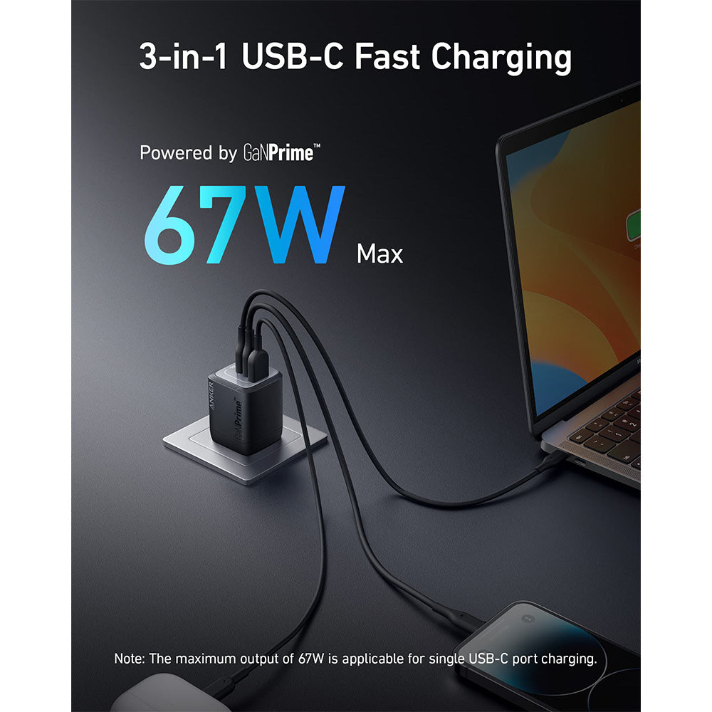 Anker Prime 67W GaN Wall Charger (3 Ports)