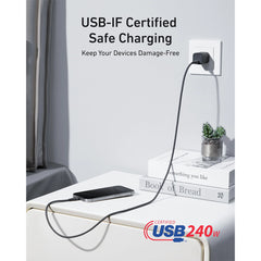 Anker USB-C to USB-C Cable (3 ft / 6 ft, 240W, Upcycled-Braided)