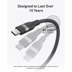 Anker USB-C to USB-C Cable (3 ft / 6 ft, 240W, Upcycled-Braided)