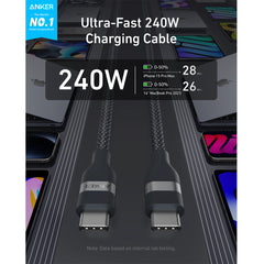 Anker USB-C to USB-C Cable 240W Upcycled-Braided Material 1.8 Meters