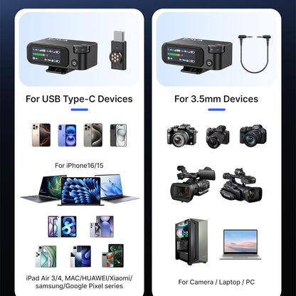 Boya BOYAMIC 2 - Upgraded 3-in-1 Compact Wireless Microphone