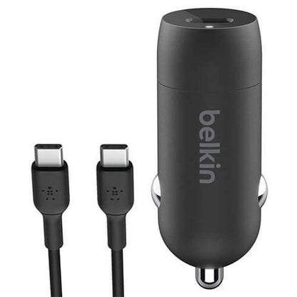 Belkin BoostCharge 30W USB-C Car Charger + USB-C to USB-C Cable