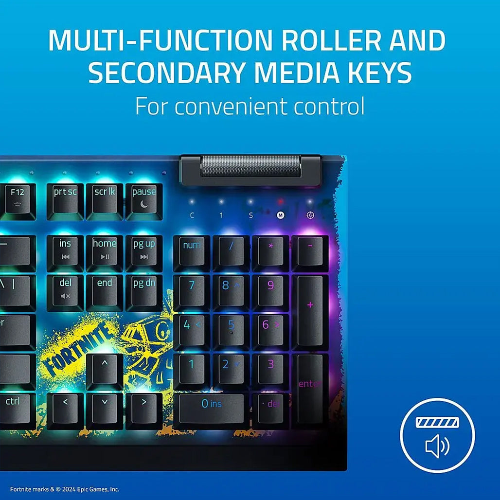 Razer BlackWidow V4 X Fortnite Edition Keyboard - Yellow Switch