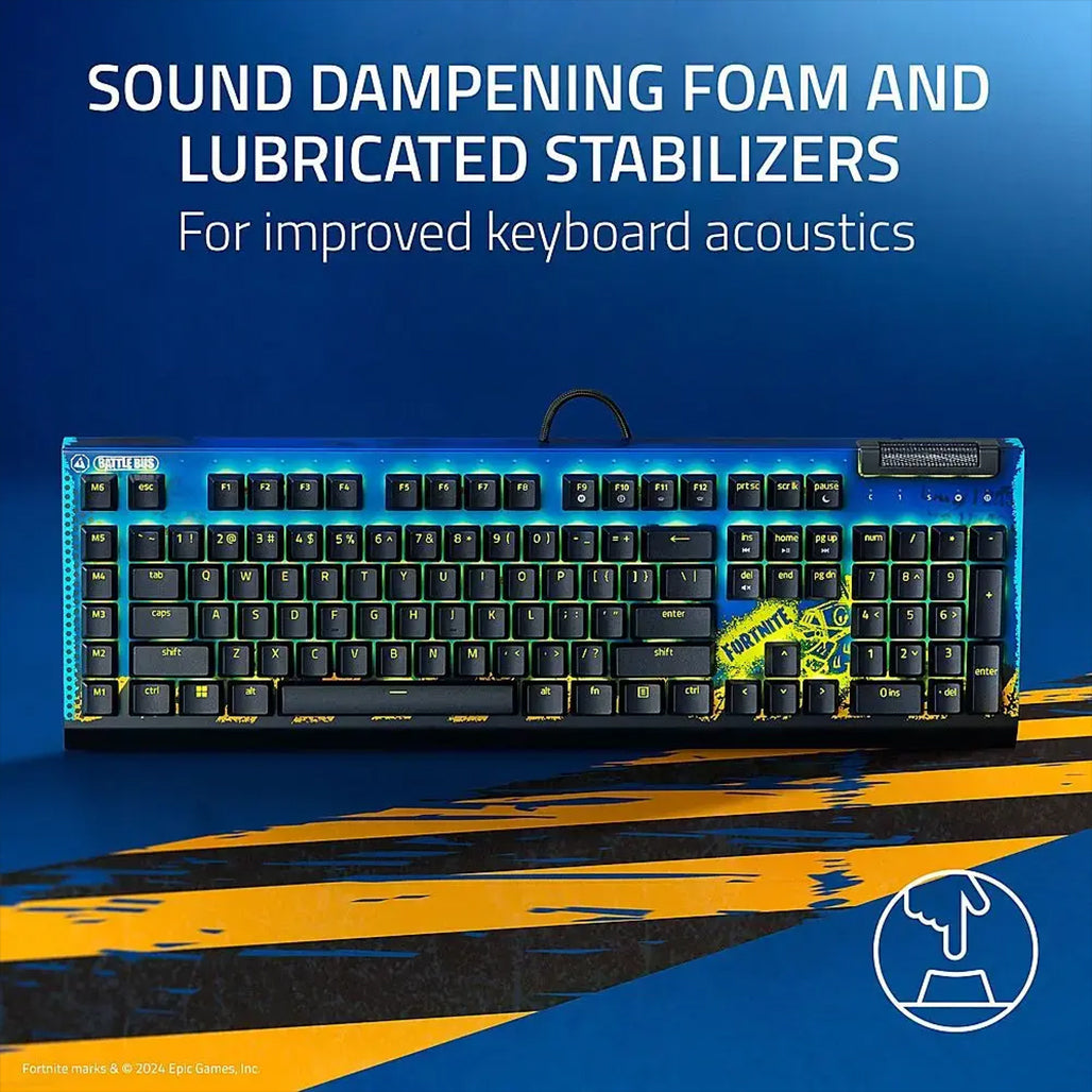 Razer BlackWidow V4 X Fortnite Edition Keyboard - Yellow Switch