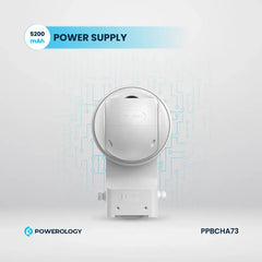 Powerology Built-In Solar Pan & Tilt Outdoor Camera – White | 2304×1269P, Night Vision, Motion Detection