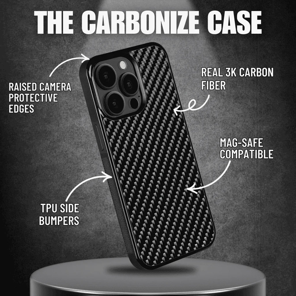 Carbonize 3K Twill Purple Carbon Fiber Case – MagSafe Compatible - For iPhone 16 Pro Max / 16 Pro / 16 / 15 Pro Max / 15 Pro