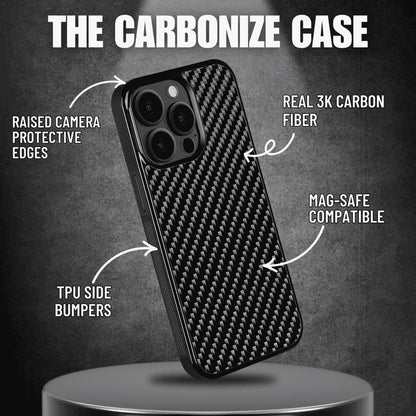 Carbonize 3K Twill Purple Carbon Fiber Case – MagSafe Compatible - For iPhone 16 Pro Max / 16 Pro / 16 / 15 Pro Max / 15 Pro