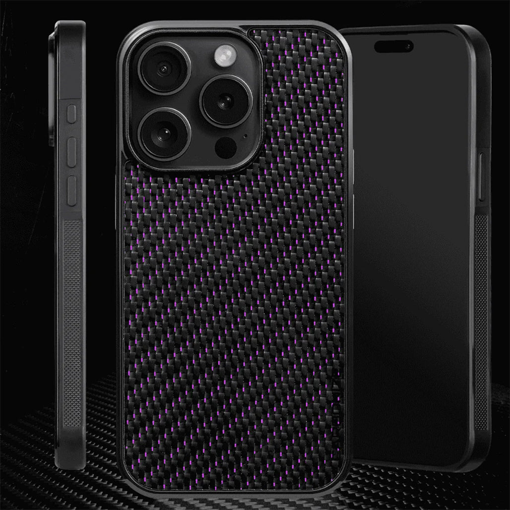 Carbonize 3K Twill Purple Carbon Fiber Case – MagSafe Compatible - For iPhone 16 Pro Max / 16 Pro / 16 / 15 Pro Max / 15 Pro