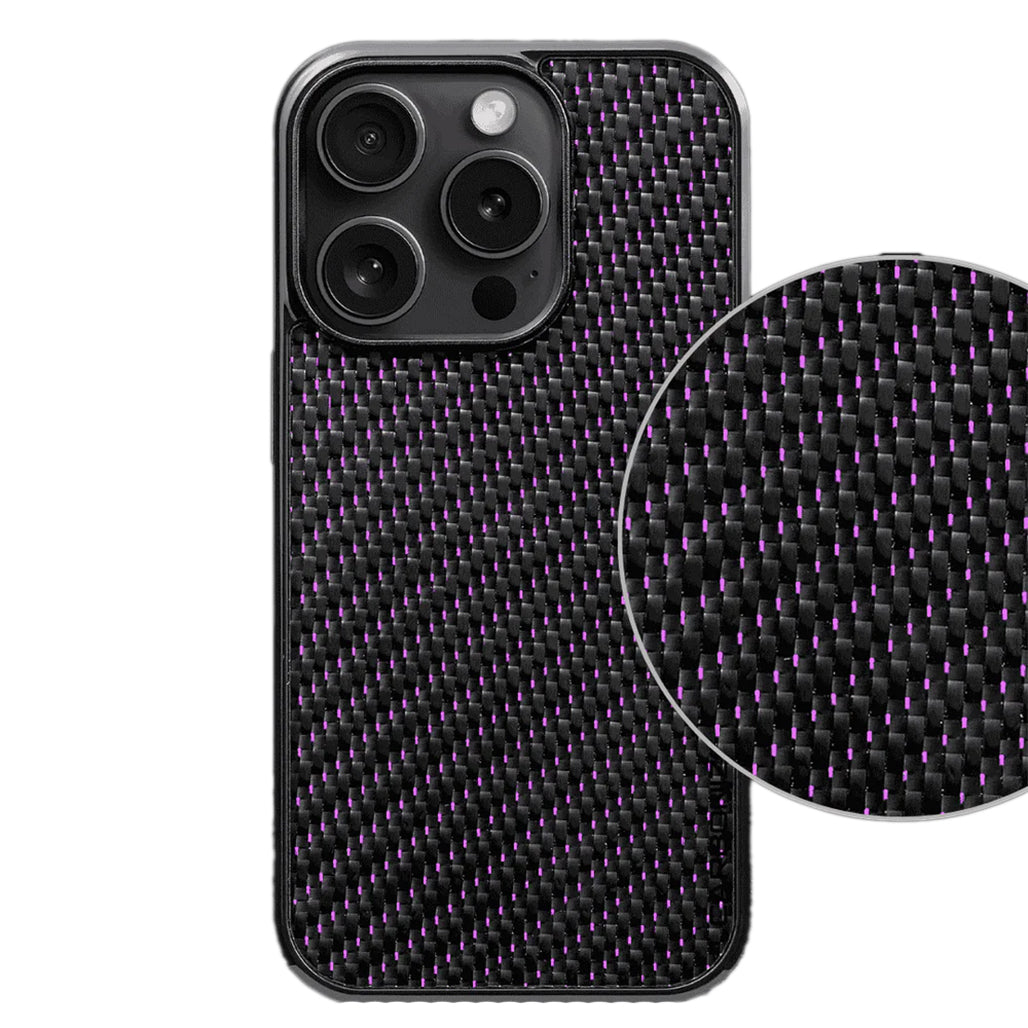 Carbonize 3K Twill Purple Carbon Fiber Case – MagSafe Compatible - For iPhone 16 Pro Max / 16 Pro / 16 / 15 Pro Max / 15 Pro