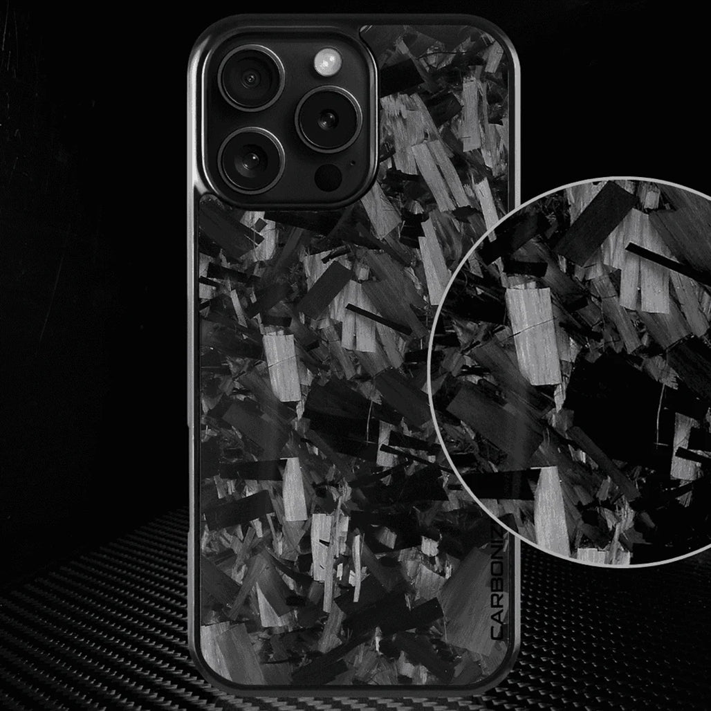 Carbonize Big Flake Forged Carbon Fiber Cover Series – For iPhone 17 Pro Max / 17 Pro / iPhone Air / 16 Pro Max / 16 Pro / 16 / 15 Pro Max