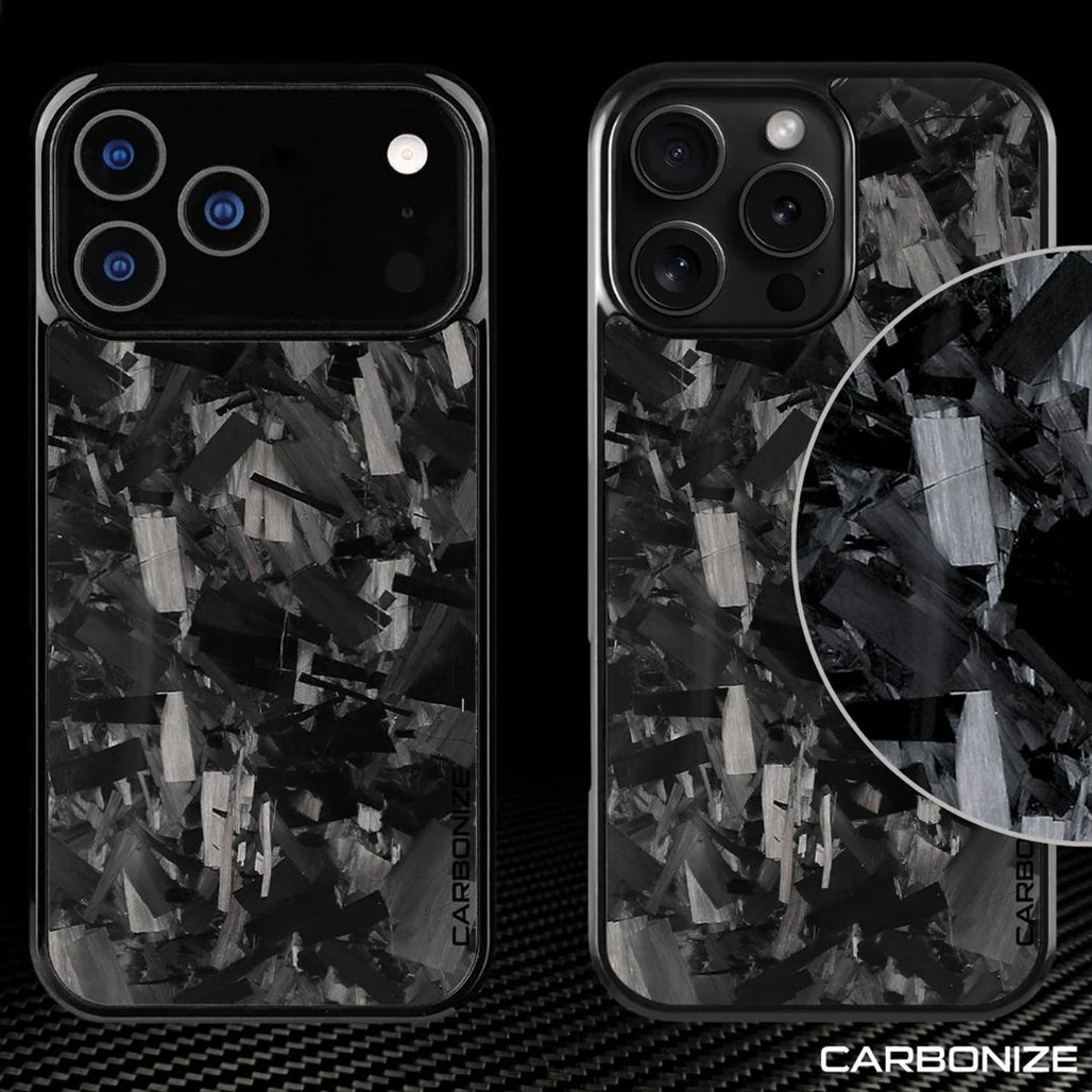 Carbonize Big Flake Forged Carbon Fiber Cover Series – For iPhone 17 Pro Max / 17 Pro / iPhone Air / 16 Pro Max / 16 Pro / 16 / 15 Pro Max