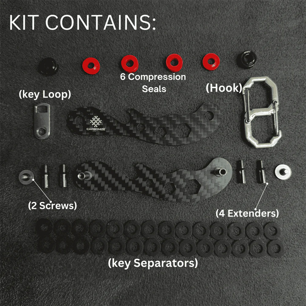 Carbonize PRO Carbon Fiber Key Organizer – Sleek, Modular, and Multi-Functional for 1–18 Keys